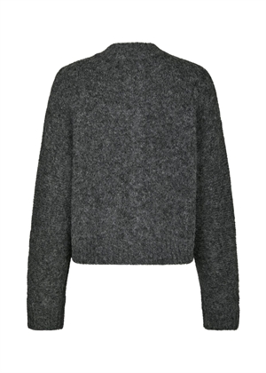 Taura fluffy knit cardigan Antrasit Neo Noir 